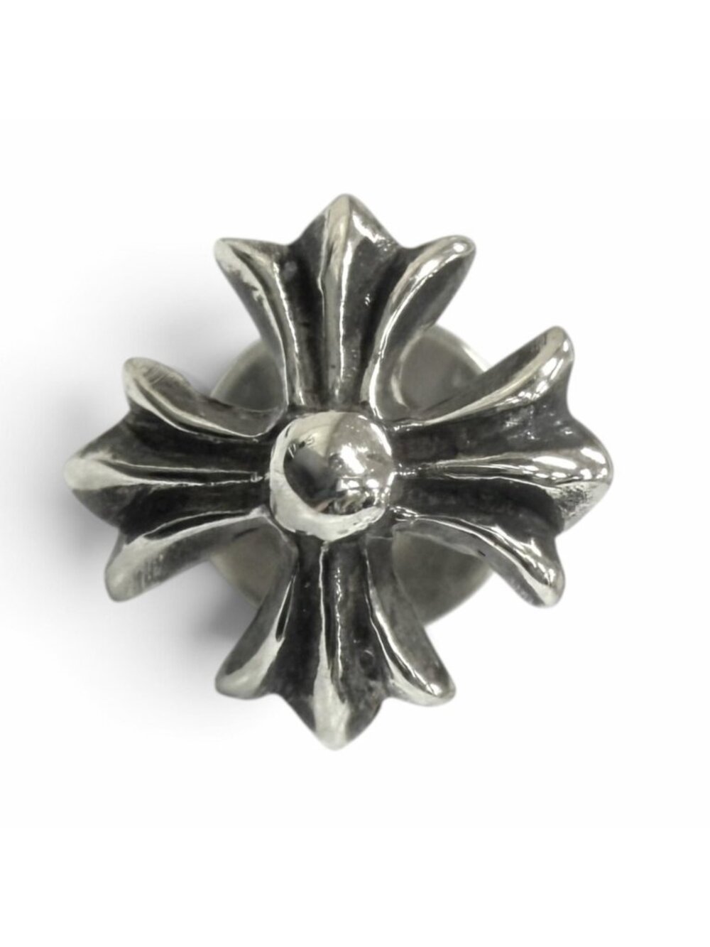 Chrome Hearts No2 CH Plus Single Stud Earrings Post Silver